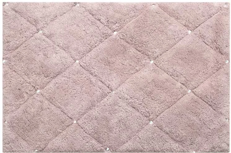 Eurofirany CHIC 2 minkštas kilimėlis, dekoruotas geometriniu raštu su kristalais, 50X70 cm, spalva: tamsiai rožinė