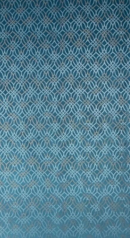 Eurofirany minkšto aksomo užuolaida ARETA su boho stiliaus raštu / 200 g/m2 / 140x250 / mėlynos spalvos