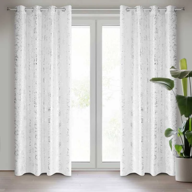 Eurofirany Užuolaida Feza 140×250 cm, balta, su žiedais