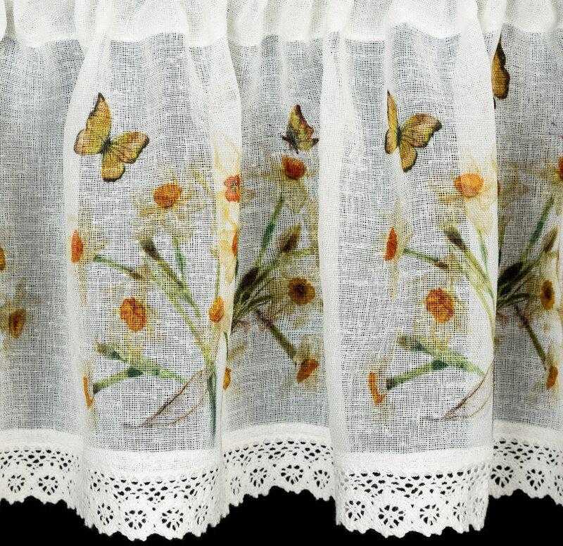 Eurofirany FIR/FLORA/B+ŻÓŁ 30X150 Dieninės užuolaidos