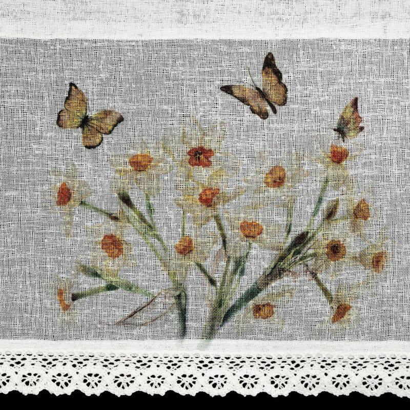 Eurofirany FIR/FLORA/B+ŻÓŁ 30X150 Dieninės užuolaidos