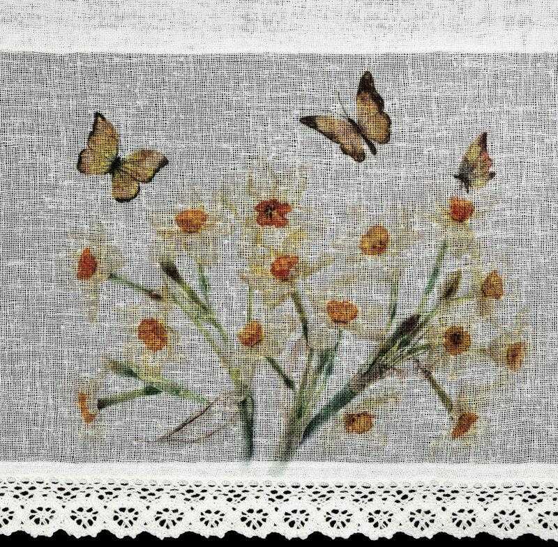 Eurofirany FIR/FLORA/B+ŻÓŁ 60X150 Dieninės užuolaidos Dieninės užuolaidos