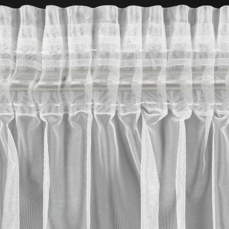 Eurofirany Baltos gėlėmis siuvinėtos poliesterio užuolaidos, 140x270 cm rinkinys su surišimu, paruoštos kabinti ant juostos, svetainės ir miegamojo langų dekoras, dieninės užuolaidos