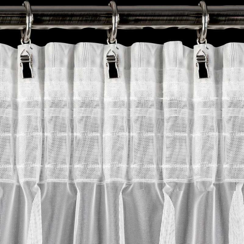 Eurofirany Baltos gėlėmis siuvinėtos poliesterio užuolaidos, 140x270 cm rinkinys su surišimu, paruoštos kabinti ant juostos, svetainės ir miegamojo langų dekoras, dieninės užuolaidos