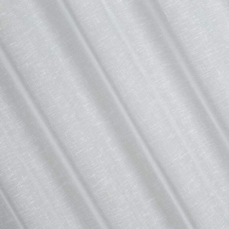 Eurofirany Balta permatoma užuolaida, 300x250 cm, paruoštos užuolaidos su žiedais, lengva poliesterio langų apdaila, modernios namų dekoro užuolaidos Dieninės užuolaidos