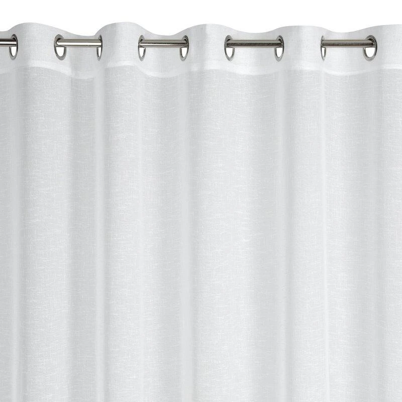 Eurofirany Balta permatoma užuolaida, 300x250 cm, paruoštos užuolaidos su žiedais, lengva poliesterio langų apdaila, modernios namų dekoro užuolaidos Dieninės užuolaidos