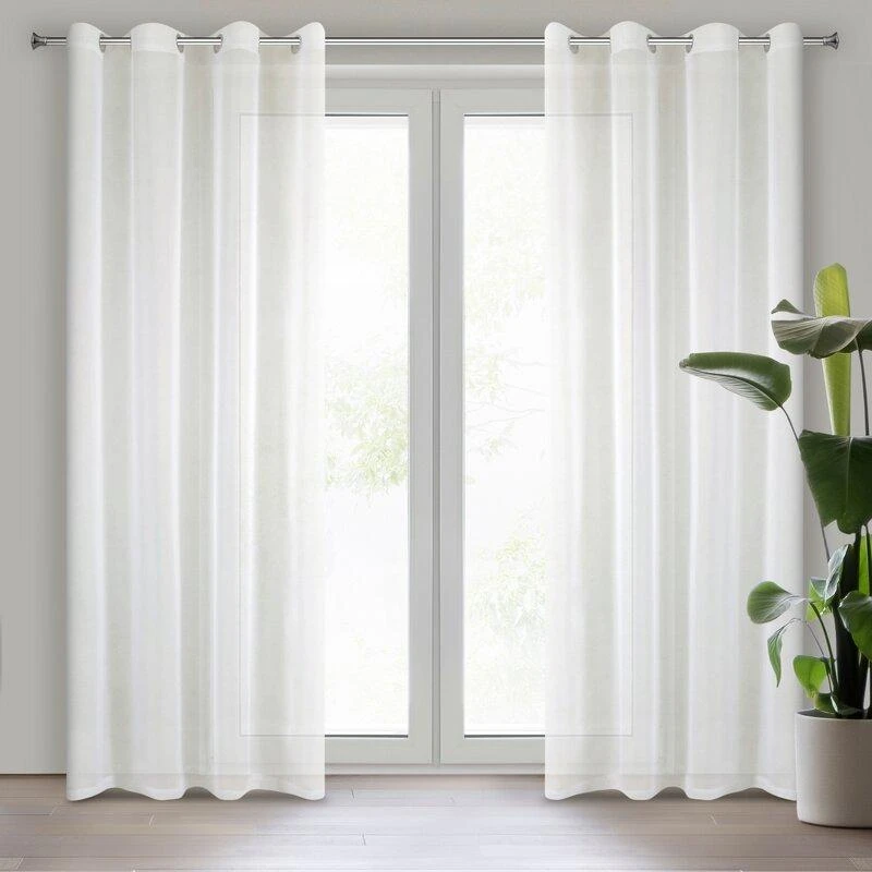 Eurofirany Dieninės užuolaidos Lucy, baltos, 1400 mm x 2500 mm Dieninės užuolaidos