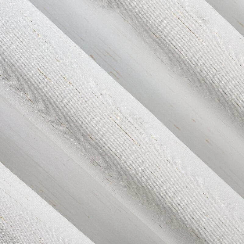 Eurofirany Balta lietaus lašų rašto užuolaida, 300x250 cm, poliesterio audinys su žiedais, paruošta langų dekoracija, dieninė užuolaida Dieninės užuolaidos