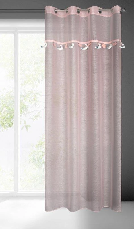 Eurofirany Euro užuolaidos FIR/MOON/2/Rožinis 140X250 SKAIDRI