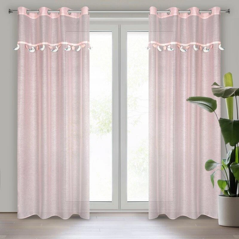 Eurofirany Euro užuolaidos FIR/MOON/2/Rožinis 140X250 SKAIDRI