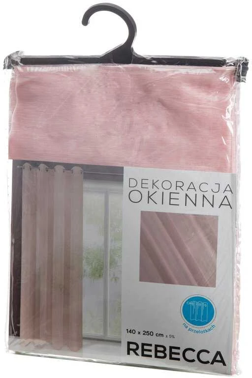 Eurofirany FIR / REBECCA / Rožinis 140X250 TRANS Dieninės užuolaidos