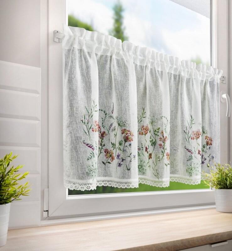 Eurofirany FIR / SYLWIA / B + RÓŻ 60X150 TUNELIS Dieninės užuolaidos