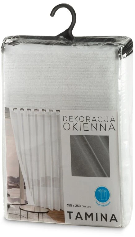 Eurofirany Paruošta poliesterio užuolaida su žiedais, smulkaus tinklelio struktūra, apsauga nuo saulės šviesiems kambariams, 350x250 cm langų danga, dieninė užuolaida svetainei Dieninės užuolaidos