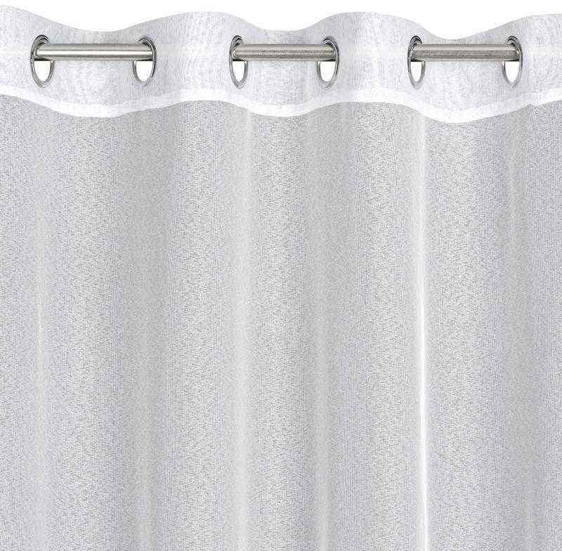 Eurofirany Paruošta poliesterio užuolaida su žiedais, smulkaus tinklelio struktūra, apsauga nuo saulės šviesiems kambariams, 350x250 cm langų danga, dieninė užuolaida svetainei Dieninės užuolaidos