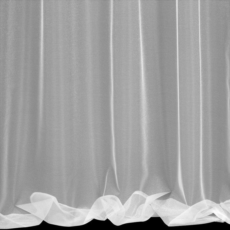 Eurofirany Balta permatoma užuolaida, tekstūruotas tinklelio voilis, paruošta su juosta, langų dekoracija svetainei, miegamojo voilio užuolaida 400x300cm, dieninė užuolaida Dieninės užuolaidos