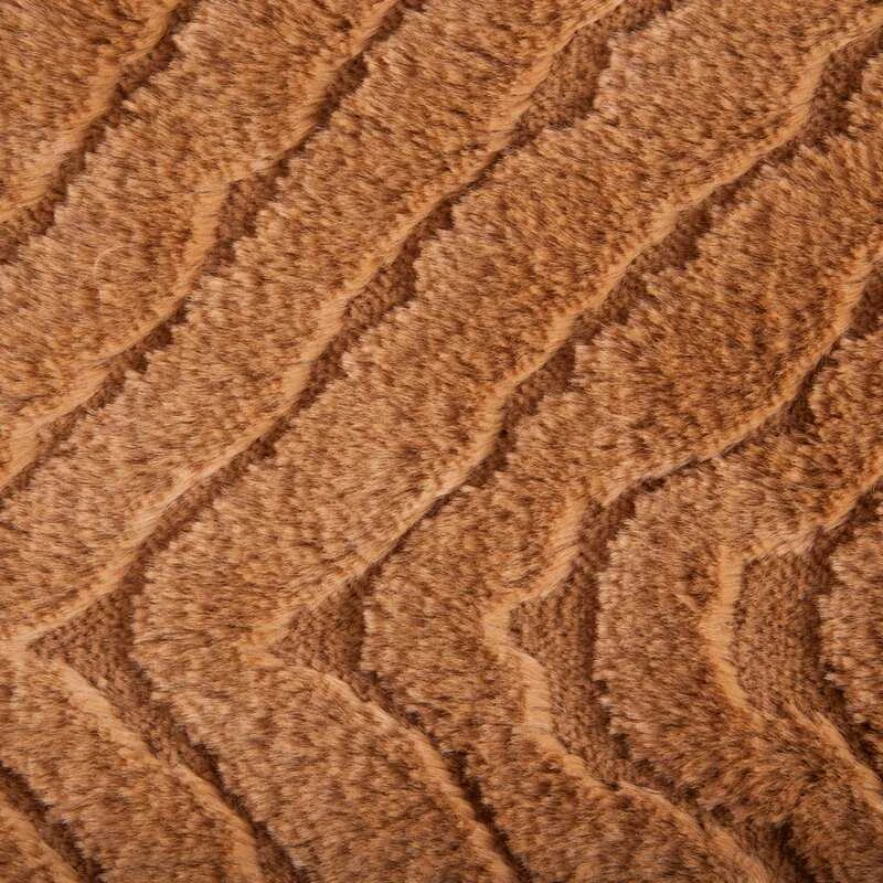 Eurofirany Poliesterio pledas, medaus spalvos dirbtinis kailis, 150x200 cm lovatiesė, minkštas ir jaukus namų dekoras, 3D efekto pledas, dekoratyvinis pledas