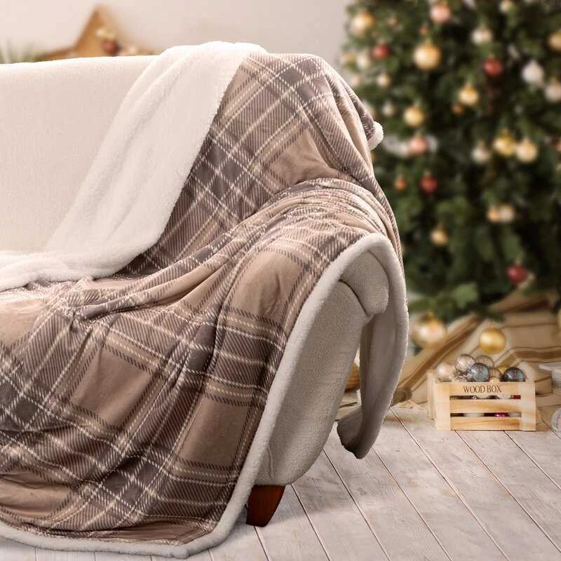 Eurofirany Antklodė/dengta 6 150x200 smėlio spalvos + balta