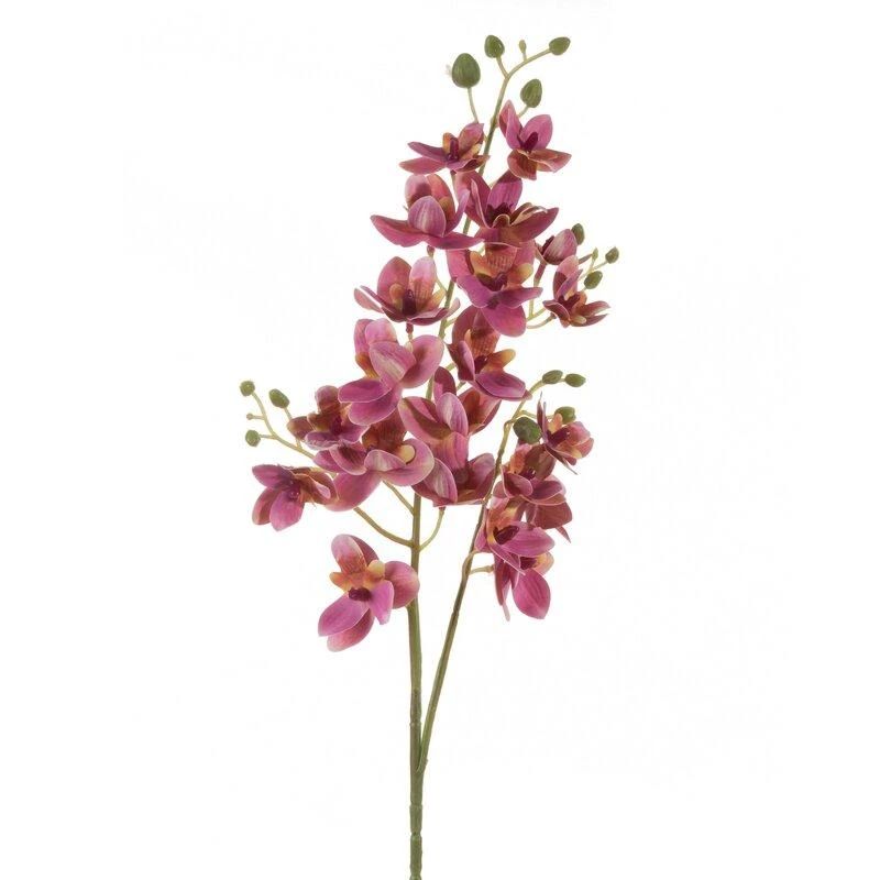 Dirbtinė orchidėjos šaka rožinė ir geltona