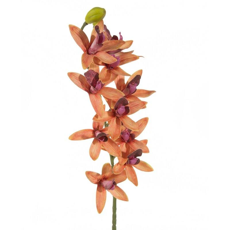 Dirbtinė orchidėja oranžiniais žiedais