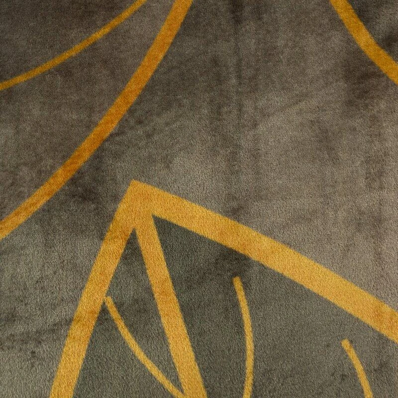 Eurofirany LIMITED COLLECTION Pledas ALISMA2, su didelių lapų motyvu, 150X200 cm, spalva: ruda/kreminė