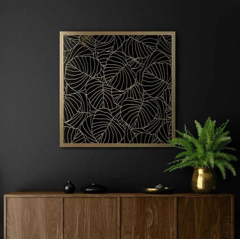 Eurofirany LIMITED COLLECTION LILI2 Paveikslas su auksiniu atspaudu aukso spalvos rėmelyje, 53X53 cm