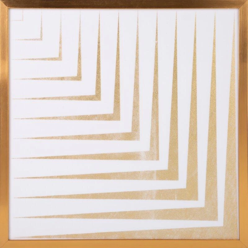 Eurofirany LIMITED COLLECTION BLANCA6 Paveikslas su auksiniu atspaudu aukso spalvos rėmelyje, 53X53 cm, spalva: balta / auksinė