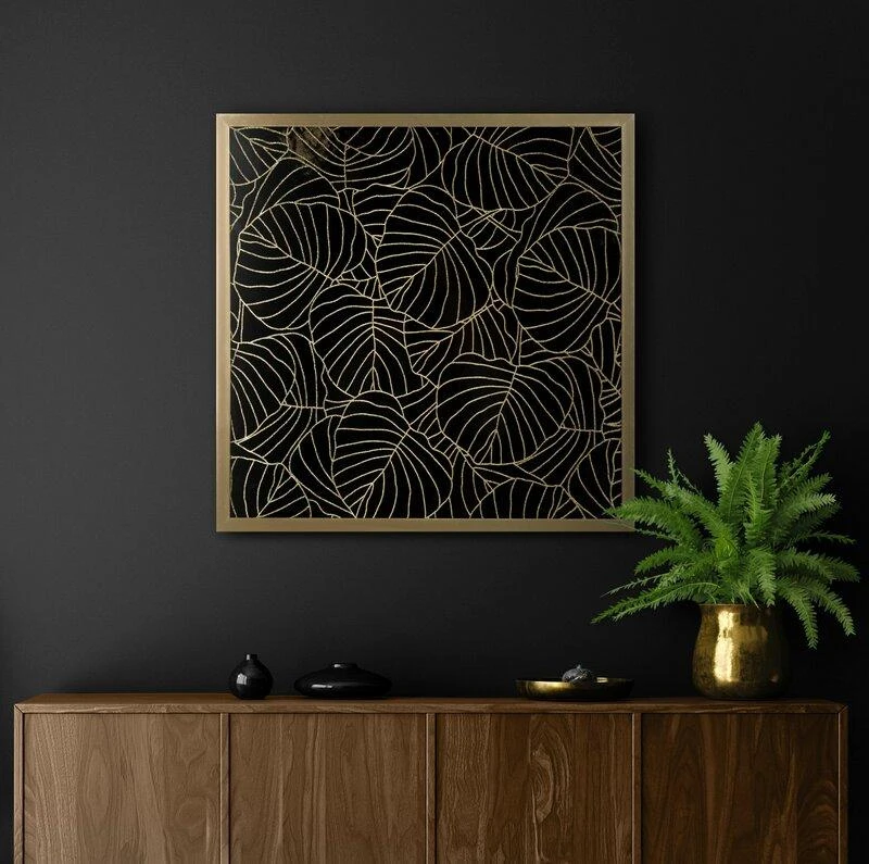 Eurofirany LIMITED COLLECTION LILI2 Paveikslas su auksiniu atspaudu aukso spalvos rėmelyje, 53X53 cm