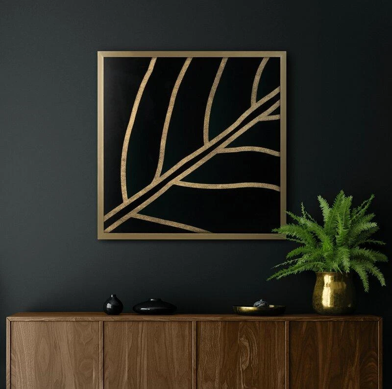 Eurofirany LIMITED COLLECTION LILI3 Paveikslas su auksiniu atspaudu aukso spalvos rėmelyje, 53X53 cm