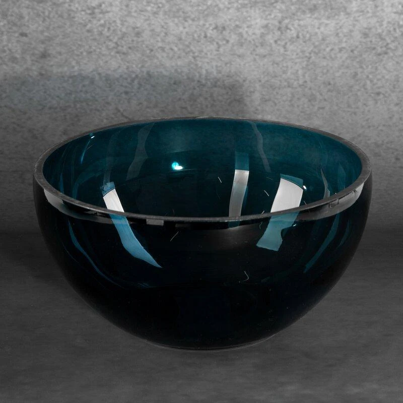 Eurofirany LIMITED COLLECTION LILI6 Meninio stiklo dubuo, ∅ 25 X 13 cm, spalva: turkio