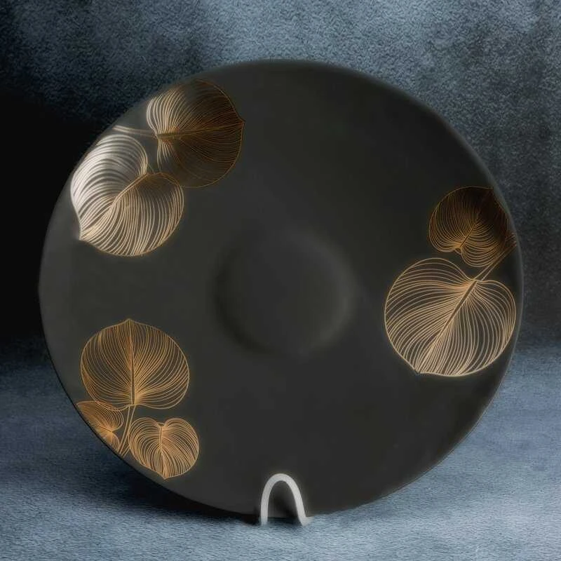 Eurofirany LIMITED COLLECTION VICTORIA5 Dekoratyvinė lėkštė ∅ 37 X 4 cm, spalva: juoda, auksinė