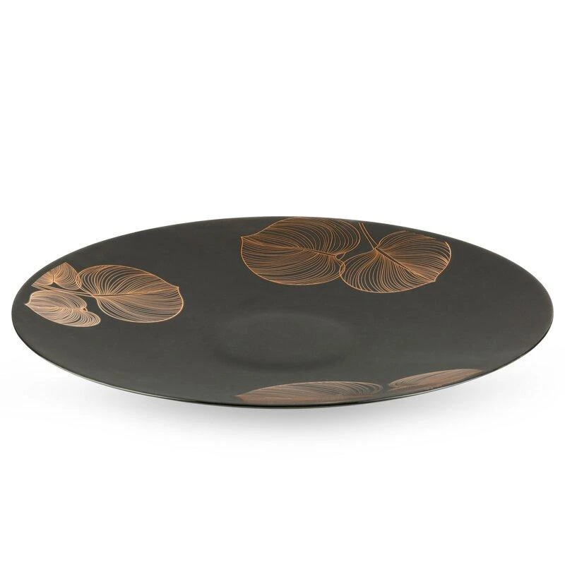 Eurofirany LIMITED COLLECTION VICTORIA5 Dekoratyvinė lėkštė ∅ 37 X 4 cm, spalva: juoda, auksinė