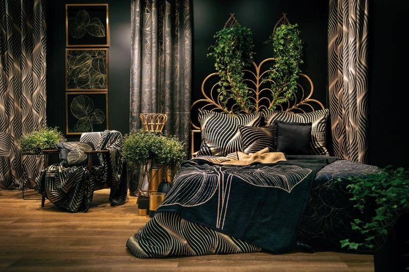 Eurofirany LIMITED COLLECTION VICTORIA7 Vaza, ∅ 15 X 35 cm, spalva: juoda, auksinė