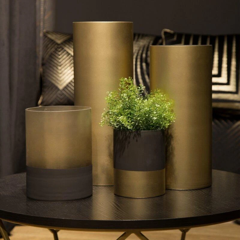 Eurofirany LIMITED COLLECTION VICTORIA7 Vaza, ∅ 15 X 35 cm, spalva: juoda, auksinė