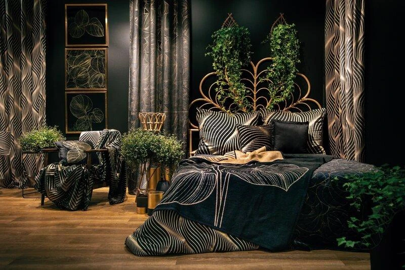 Eurofirany LIMITED COLLECTION VICTORIA7 Vaza, ∅ 15 X 35 cm, spalva: juoda, auksinė