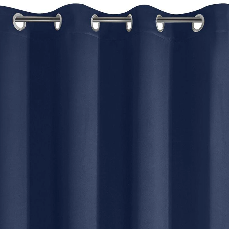 Eurofirany LOGAN blackout tipo temdanti naktinė užuolaida, 140X270 cm, kilpos / žiedai, spalva: tamsiai mėlyna