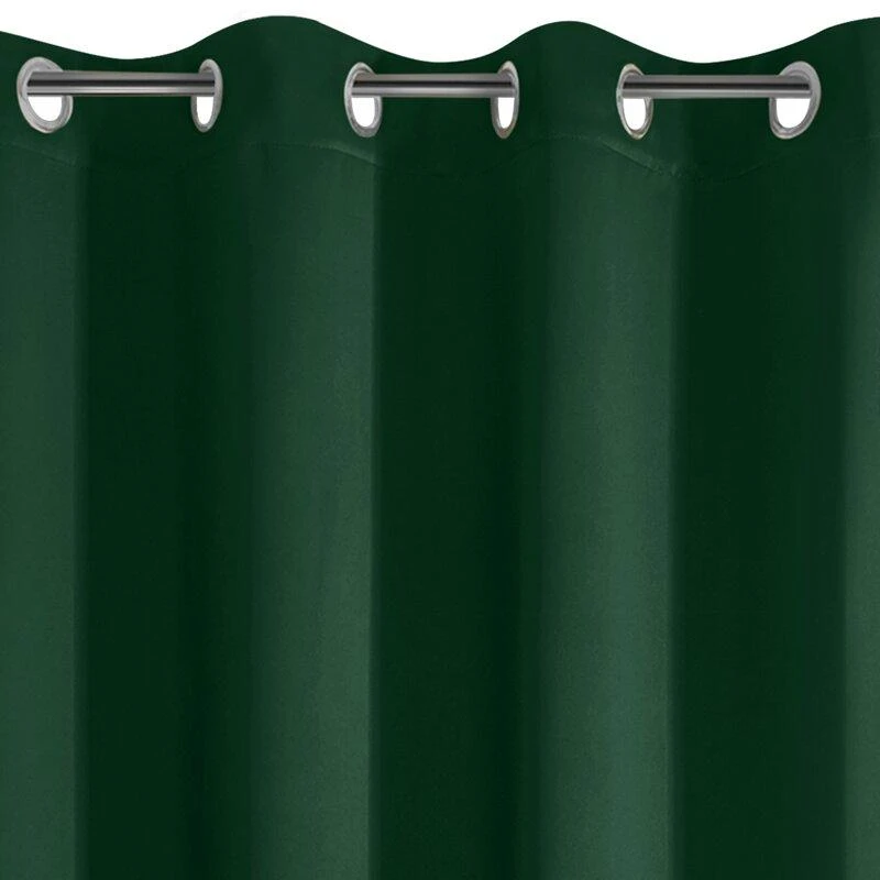 Eurofirany LOGAN blackout tipo temdanti naktinė užuolaida, 140X270 cm, kilpos / žiedai, spalva: tamsiai žalia