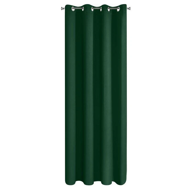 Eurofirany LOGAN blackout tipo temdanti naktinė užuolaida, 140X270 cm, kilpos / žiedai, spalva: tamsiai žalia