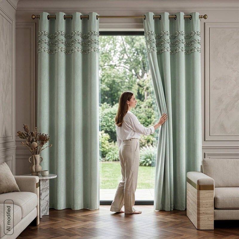 Eurofirany MH/Z/SOFIA/4/MIĘ 140X250 PRZEL VELVET