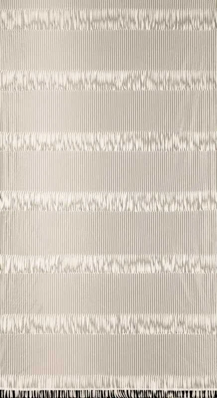 Eurofirany Sotera smėlio spalvos dryžuota užuolaida su kutais, 140x250 cm, kilpinė lango užuolaida svetainės ir miegamojo dekorui, moderni namų tekstilė
