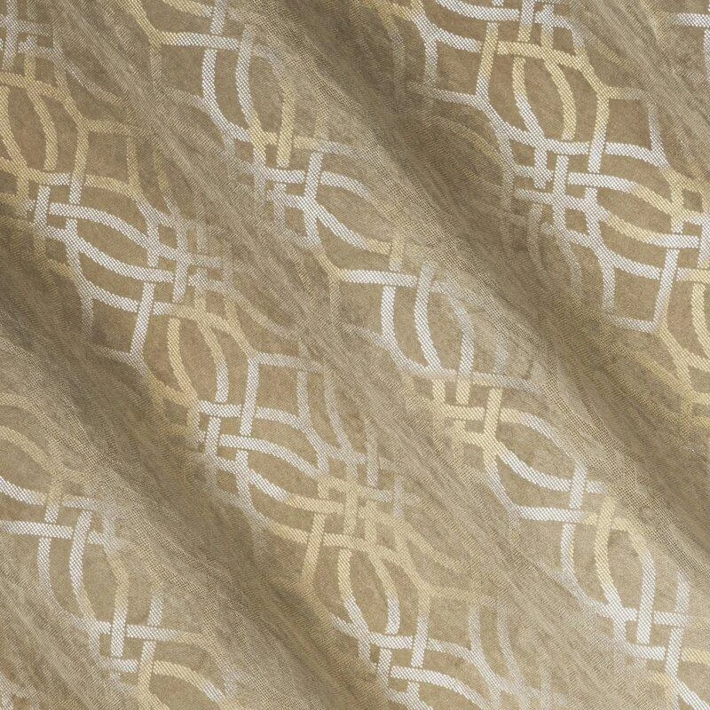Eurofirany minkšto aksomo užuolaida ARETA su boho stiliaus raštu / 200 g/m2 / 140x250 / smėlio spalvos