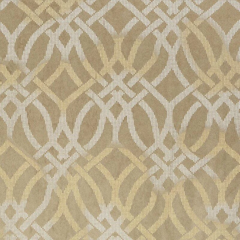 Eurofirany minkšto aksomo užuolaida ARETA su boho stiliaus raštu / 200 g/m2 / 140x250 / smėlio spalvos