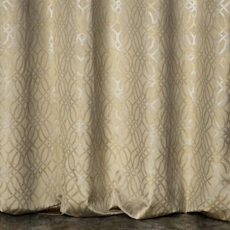 Eurofirany minkšto aksomo užuolaida ARETA su boho stiliaus raštu / 200 g/m2 / 140x250 / smėlio spalvos
