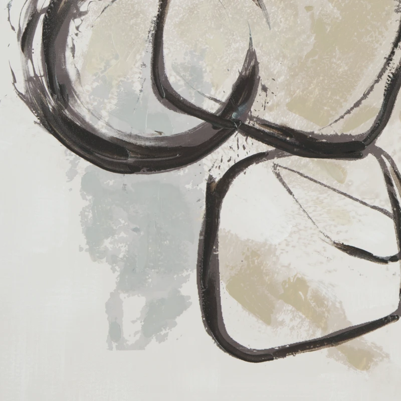 Eurofirany Smėlio spalvos abstraktus rankomis tapytas paveikslas ant drobės, 60x80 cm, modernus įrėmintas meno kūrinys, minimalistinis dekoras, unikali sienų puošmena
