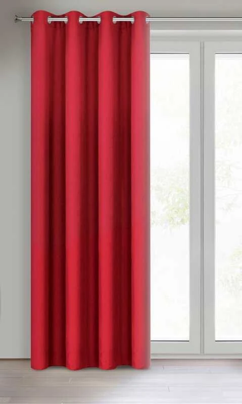 Naktinė užuolaida Eurofirany RITA iš lygaus audinio, 140X250 cm kilpos / ratukai, spalva: raudona