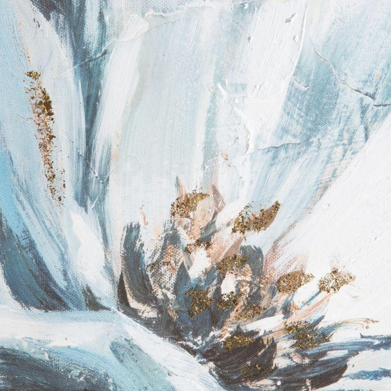 Eurofirany Baltų gėlių aliejinis paveikslas, rankomis tapytas ant drobės, 60x80 cm, tekstūrinis sienos menas svetainei, miegamajam ar biurui, interjero dekoracija