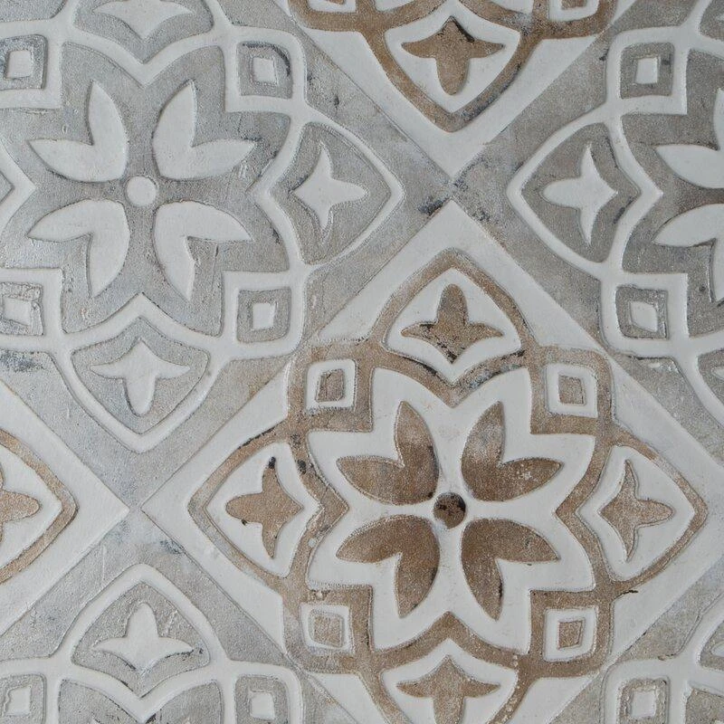 Eurofirany Mėlynas ornamentinis rankomis tapytas paveikslas ant drobės, 80x80 cm kvadratinis dekoratyvinis kūrinys, unikali meninė sienų dekoracija svetainei ar miegamajam, interjero detalė
