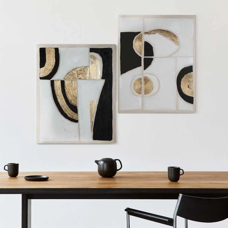 Eurofirany Baltas abstraktus glamour stiliaus rankomis tapytas paveikslas ant drobės, didelis 80x100 cm dekoratyvinis paveikslas svetainei miegamajam, sienų dekoras