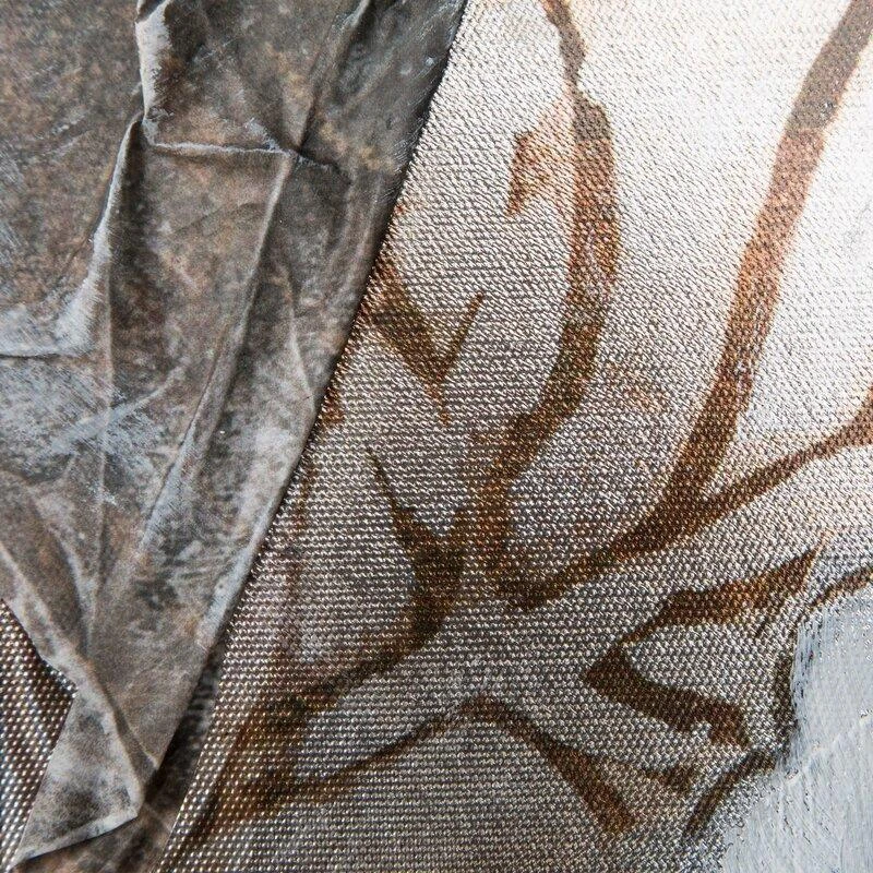 Eurofirany Rankomis tapytas pilkas moters silueto paveikslas ant drobės, 80x80 cm, sienų menas moderniam interjerui, unikalus meno kūrinys, dekoratyvinė sienų puošmena