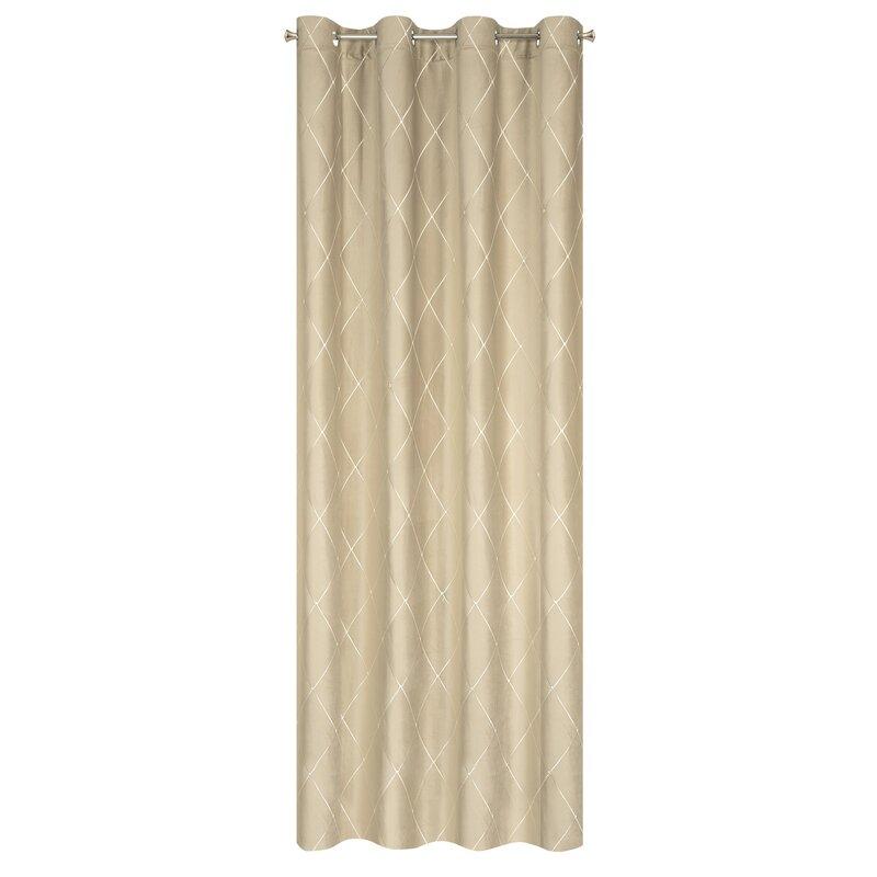Eurofirany Bėžinė aksominė užuolaida, 140x250 cm, paruošta naudojimui su metalinėmis kilpomis, šviesos blokavimas iki 75%, namų langų dekoras, elegantiška kambario puošmena