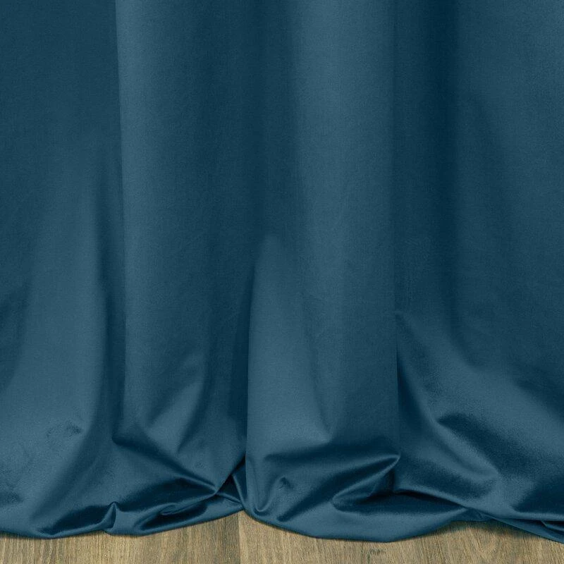 Eurofirany PIERRE CARDIN SIBEL Naktinė užuolaida iš minkšto aksomo, 260 g/m2, 140X270 cm, juosta / tunelis / kabliukai, spalva: tamsiai mėlyna